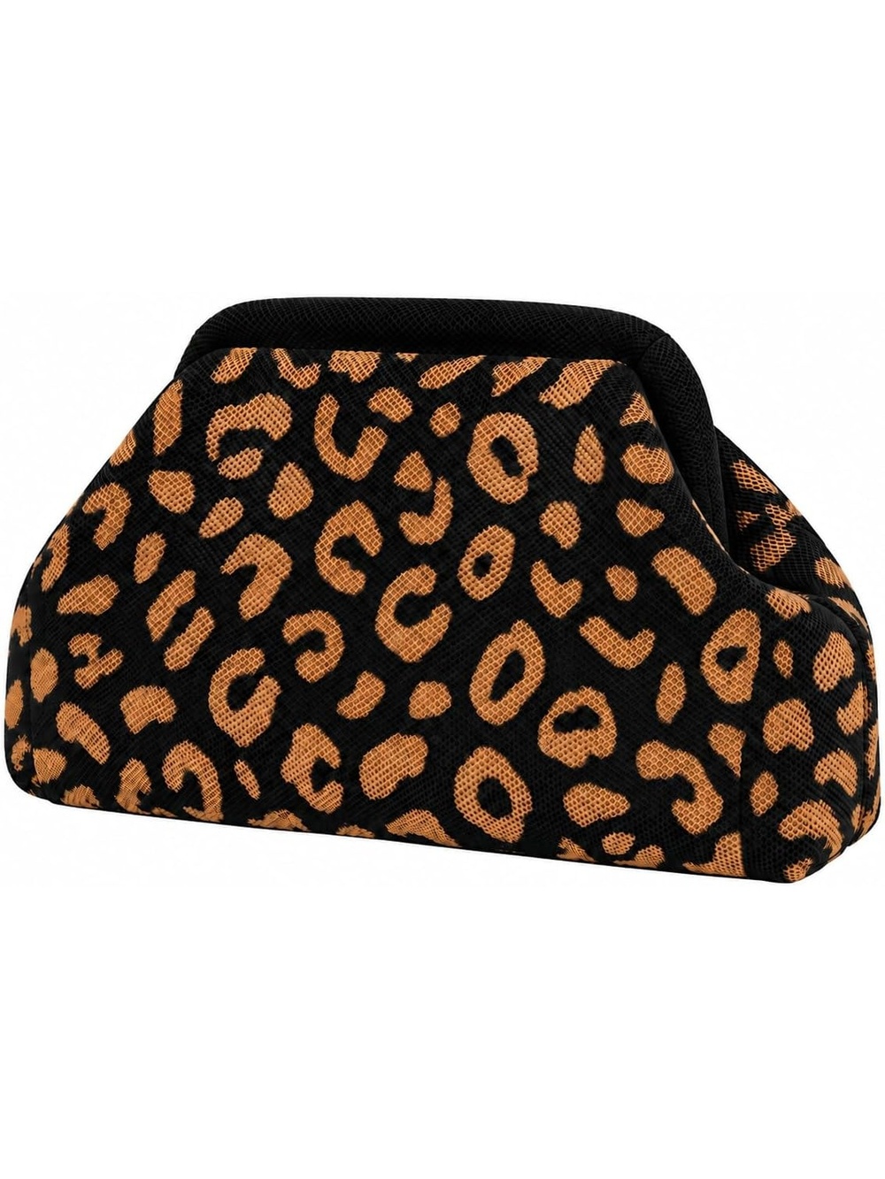 〽️ Women's Brown Leopard Woven Clutch Purse Crochet Casual Evening Handbag